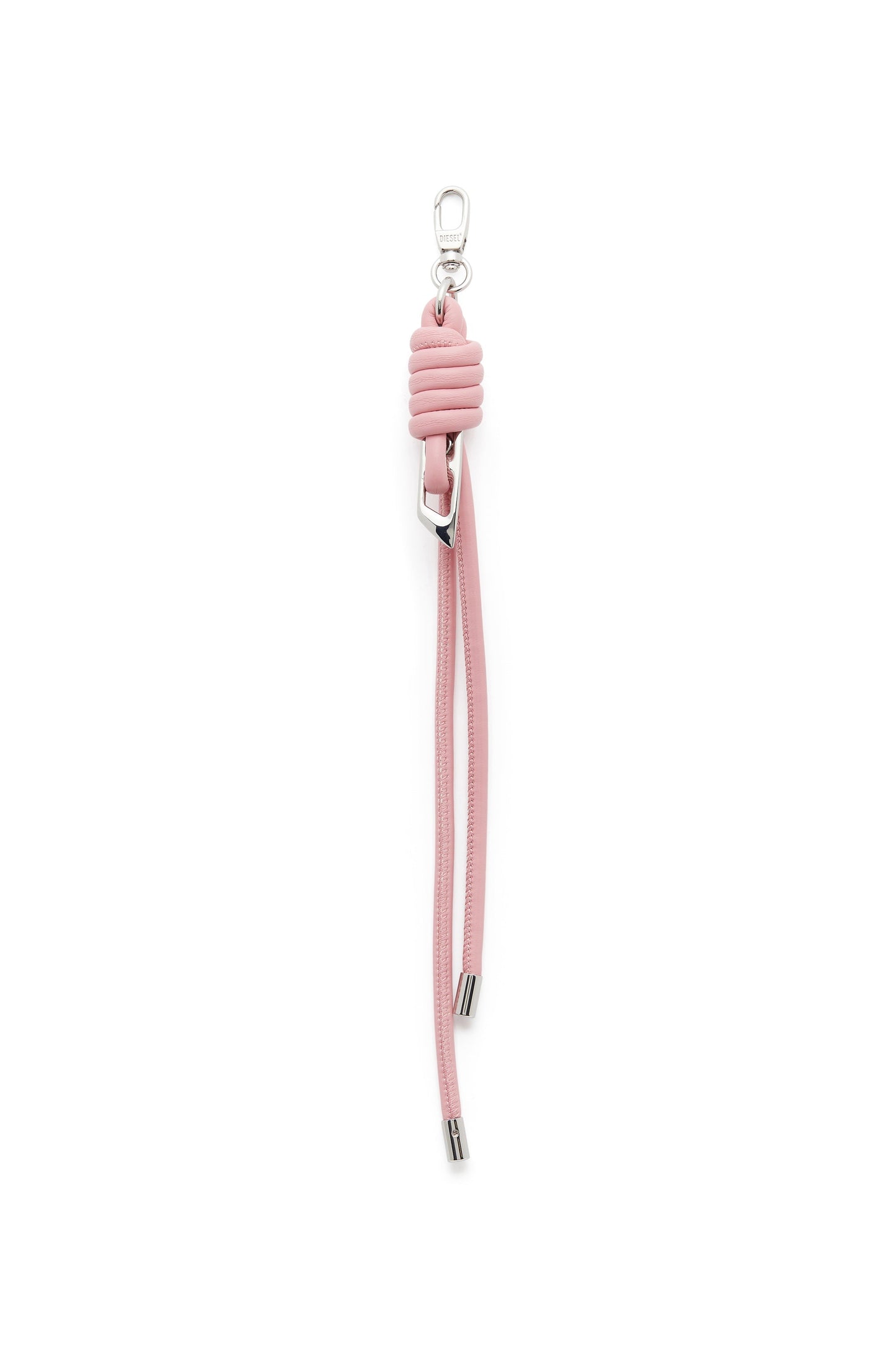 Knotted-straps charm in metal and PU