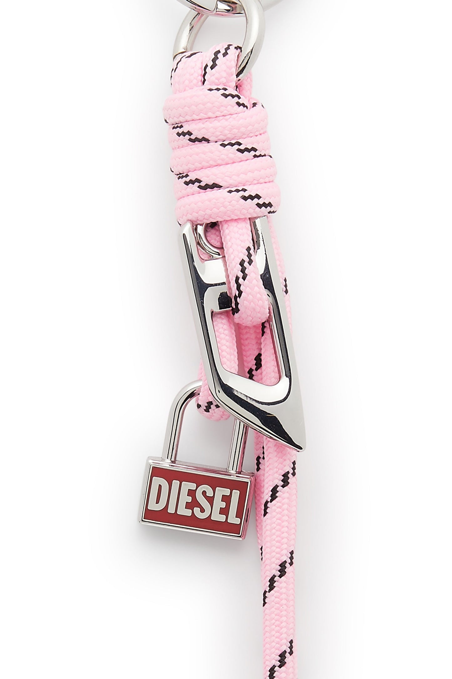 Metal and rope charm with Diesel pendant