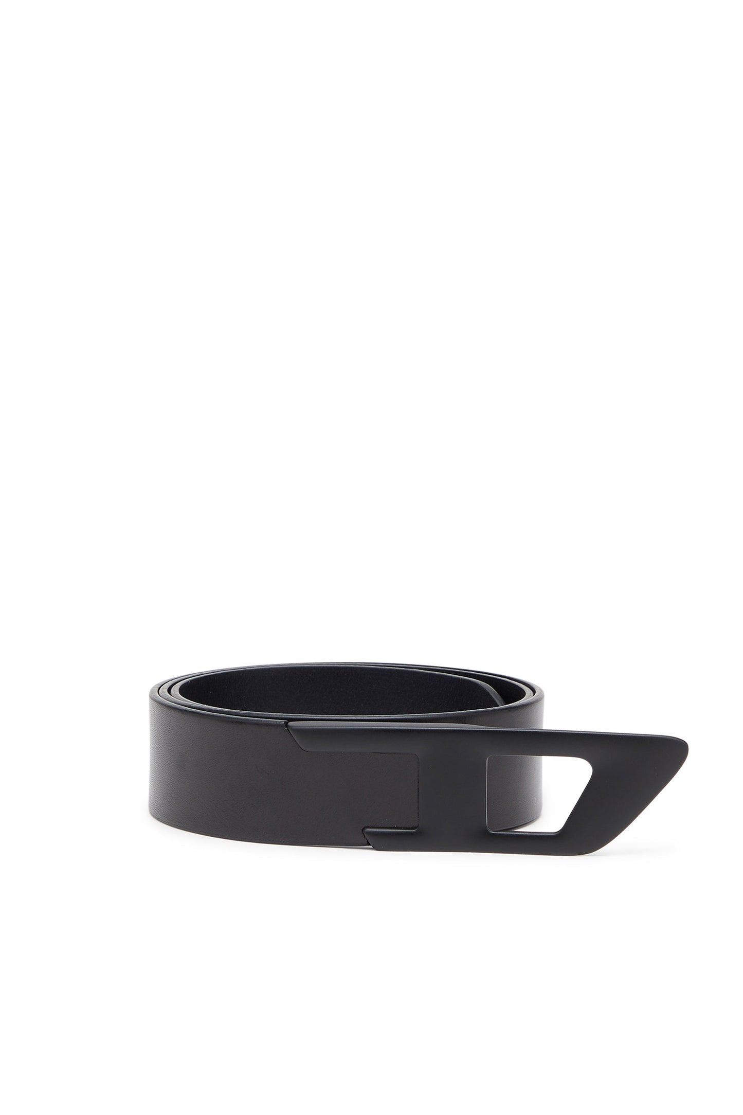 4 cm leather belt with metal D buckle
