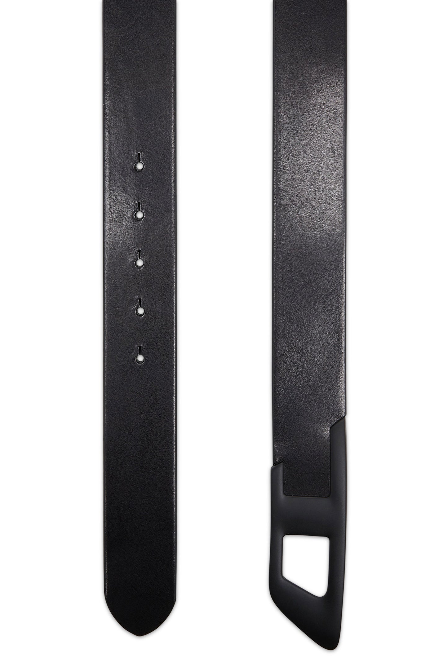 4 cm leather belt with metal D buckle