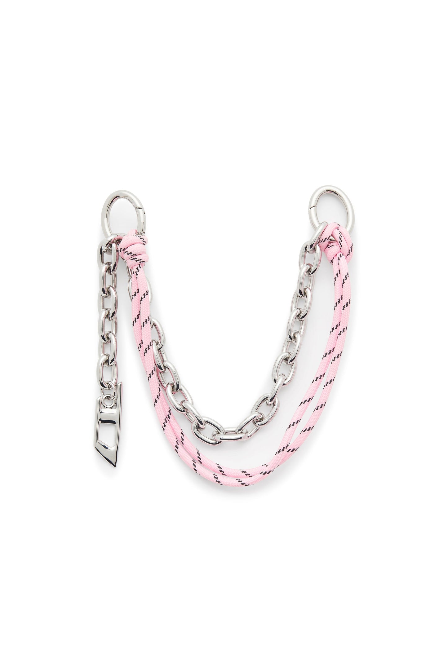 Metal charm with chain and rope detail